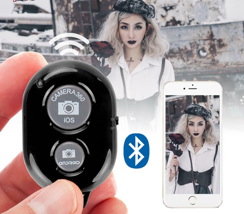 Picture of Bluetooth Remote Control Camera Selfie Shutter Stick for iphone Android Black