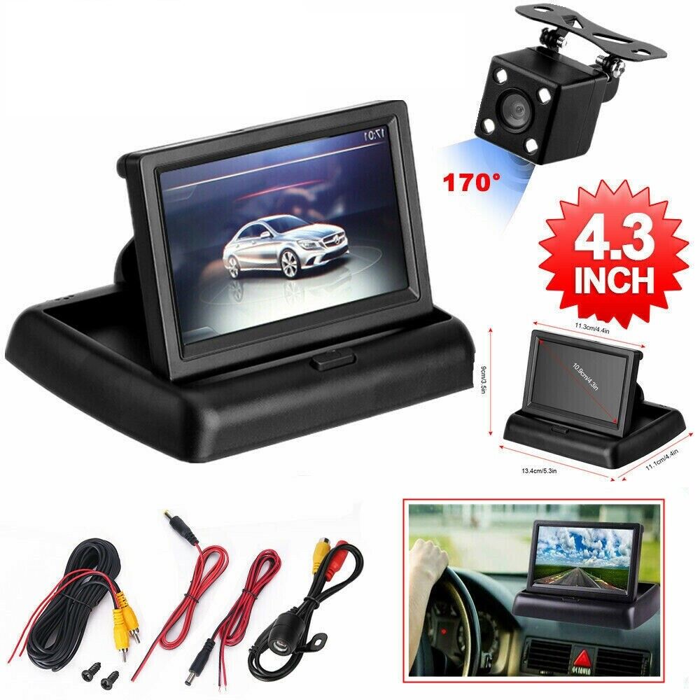 Complete Car Rear View Reversing Camera Kit With HD Monitor – Night Vision, 170° Angle, For Van/Truck/Bus